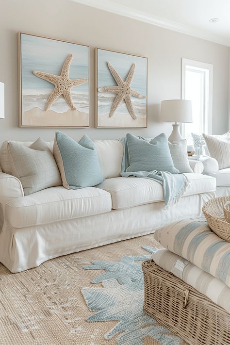 Beach Living Rooms, Modern Coastal Living Room Ideas, Coastal Party, Coastal Living Room Ideas, Bungalow Living Room, Beachy Living Room, Living Room Setting, Modern Coastal Living Room, Beach Theme Living Room