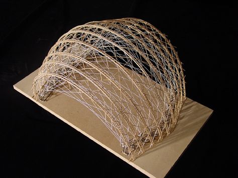 for a structures project i modeled the structural system of a slice of shigeru… Structural Model Architecture, Space Truss, Structural Model, Shell Structure, Deconstructivism, Model Architecture, Shigeru Ban, Tensile Structures, Pavilion Architecture