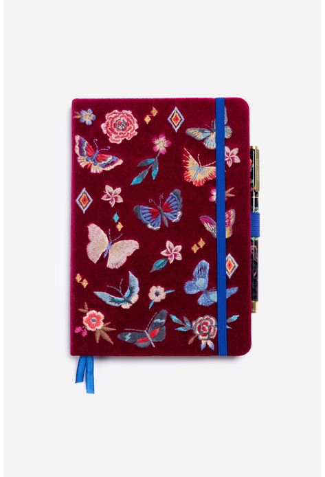 Mariposa Journal And Pen Set | Johnny Was Journal To Buy, Journal Pens, Aesthetic Pens, Placement Embroidery, Daily Diary, Cute Journals, Stationary Set, Beach Shop, Planner Inspiration