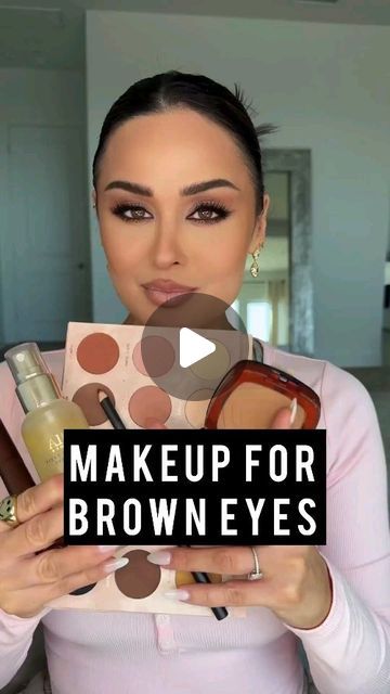 Eye Makeup To Brighten Eyes, Brown Hair Makeup Tutorial, Makeup Looks For Brown Eyes Tutorials, Bronzed Eye Makeup Look, Natural Eye Makeup Looks For Brown Eyes, Eye Makeup Brown Eyes Tutorial, Eyeshows Looks Step By Step Brown Eyes, Gold And Brown Eye Makeup Tutorial, Simple Dinner Makeup Look