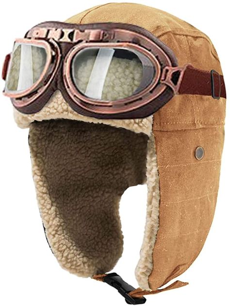 Amelia Earhart Costume, Aviator Costume, Hat With Goggles, Scarf Clothing, Goggles For Men, Vintage Helmet, Funky Hats, Aviator Hat, Trapper Hat