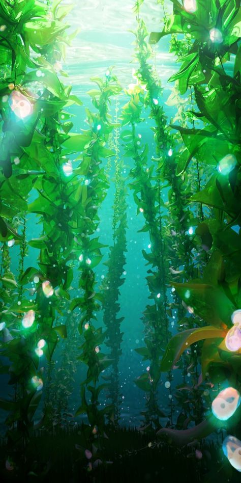 Green Ocean Wallpaper, Sea Plants Underwater, Ocean Background Underwater, Subnautica Wallpaper, Underwater People, Underwater Wallpaper, Ocean Plants, Underwater Background, Underwater Plants