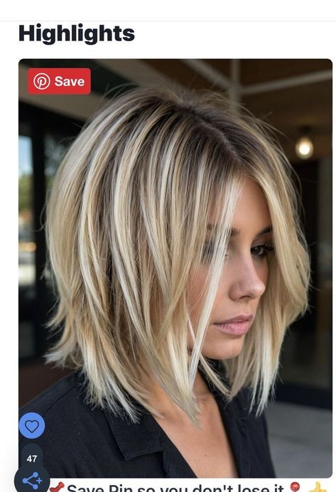 Discover 30 chic short hairstyles that suit every hair type and texture. Perfect for your next salon visit! Thick Hair Bobs Medium, Medium Length Bobs For Fine Hair, Floating Bob Haircut, Trendy Hair Cuts 2024, Short Highlighted Hairstyles, Chic Hairstyles Medium, Medium Choppy Hair, Hairdos For Short Hair, Shoulder Length Hair Cuts