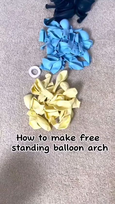 Balloon Decoration For Graduation, 1st Birthday Event Ideas, Group Games With Balloons, Diy Easy Balloon Arch, How To Set Up Balloon Arch, How To Make Your Own Balloon Arch, Stand Balloon Decorations, Balloon Arches For Baby Showers, How To Make Standing Balloons