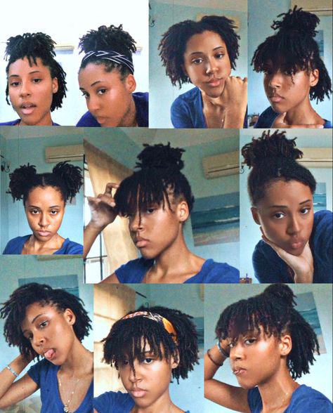 super easy micro locs styles Twist And Lock Hairstyles, Mini Twists Styling, Lock And Twist Natural Hair, Micro Twists Natural Hair Styles, Twist With Short Natural Hair, Micro Braids Styles Natural Hair, Natural Hair Mini Twist Styles, Easy Styles For Short Locs, Micro Locs Before And After