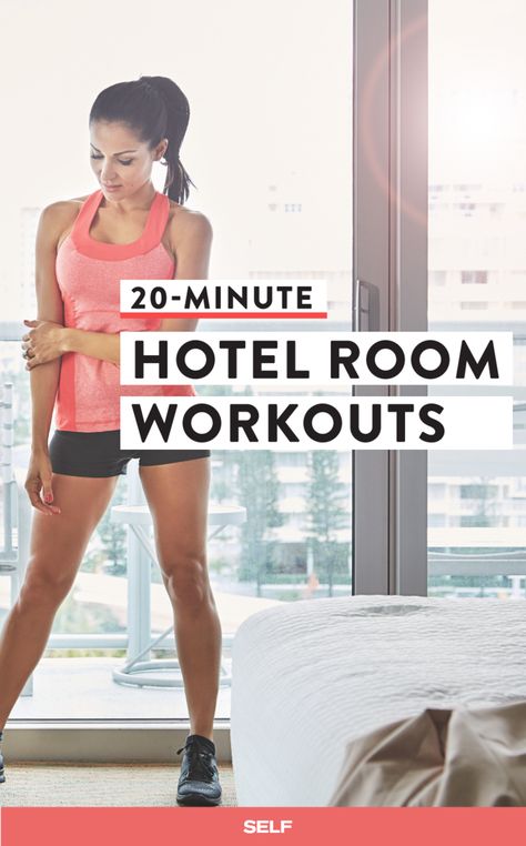 Workout In Small Space, Small Space Exercise, Hotel Room Workout, Room Workout, Travel Workouts, Hotel Workout, Indoor Workout, Travel Hotel, Fitness Design