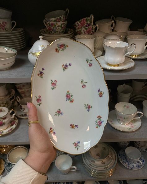 Vintage plate with flowers Vintage Kitchen Apartment, Plates Aesthetic, Crockery Design, Plates And Cups, Vintage Crockery, Antique Dishes, Pretty Plates, Plate Decor, Antique Plates