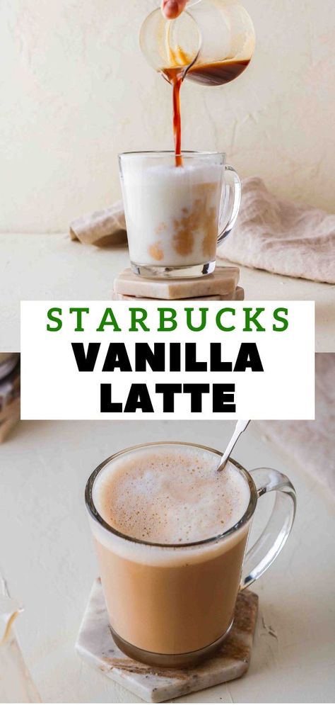 Starbucks Iced Vanilla Latte Recipe, Vanilla Latte Starbucks, Iced Vanilla Latte Recipe, Coffe Drinks, Starbucks Vanilla Latte, Vanilla Iced Coffee Recipe, Iced Vanilla Latte, Starbucks Latte, Vanilla Iced Coffee