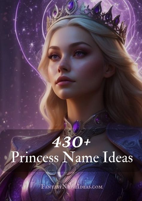 Discover 430+ Princess Name Ideas for your characters, newborns, or even pets! 💚 Fantasy Castle Names Ideas, Princess Names Ideas, Last Names For Characters Royal, Fantasy Queen Names, First And Last Names For Characters, Fantasy Princess Names, Princess Names Aesthetic, Mythical Female Names, Female Character Names With Meanings