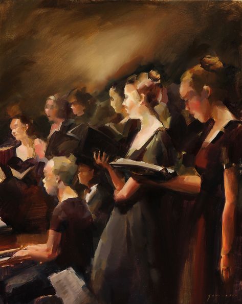 Choir Girls by Georgesse Gomez on Artfully Walls Choir Aesthetic, Choir Conductor, High School Choir, Unique Framing, Choir Director, Church Choir, Dress Rehearsal, Artfully Walls, Artist Wall