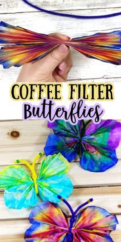 Coffee Filter Butterflies, Diy – Velikonoce, Make Coffee, Spring Fun, Stylish Backpack, Spring Crafts For Kids, Daycare Crafts, Butterfly Crafts, Kids Activity