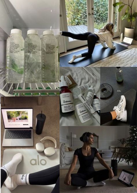 Working Out From Home Aesthetic, Work Out At Home Aesthetic, Female Working Out Aesthetic, Home Workout Asethic, Working Out At Home Aesthetic, Healthy Aesthetic Lifestyle Workout, Pilates Aesthetic At Home, Romanticize Working Out, Excersize Aesthetic