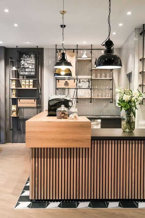 Primo Cafe Bar in Tübingen, Germany by DIA - Dittel Architekten - Sohomod Blog Cafe Bar Design, Small Kitchen Sink, Cafe Counter, Home Bar Areas, Bar Interior Design, Cafe Shop Design, Luxury Bar, Coffee Shops Interior, Modern Restaurant