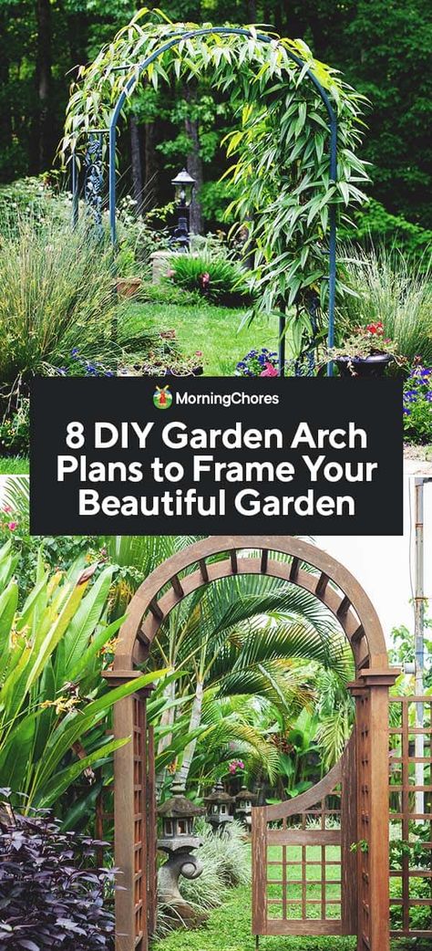 8 DIY Garden Arch Plans to Frame Your Beautiful Garden Garden Archway, Garden Arch Trellis, Arch Trellis, Arch Ideas, Diy Trellis, Meditation Garden, Garden Arbor, Garden Arches, Garden Entrance