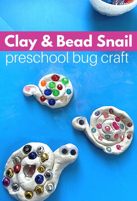 Snails Preschool, Bug Craft, Clay Activity, Snail Craft, Bugs Preschool, Preschool Art Projects, Clay Crafts For Kids, Playdough Activities, Bug Crafts