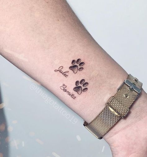 Puppy Tattoo Ideas, Tattoo Pet, Puppy Tattoo, Pet Tattoos, Cute Simple Tattoos, Pawprint Tattoo, Dog Memorial Tattoos, Animal Tattoo Ideas, Feminine Tattoo Sleeves