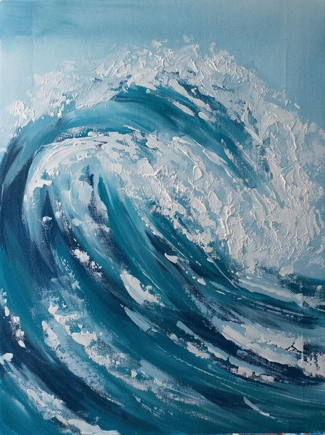 Acrylic Wave Painting, Wave Acrylic Painting, Ocean Wave Drawing, Acrylic Ocean, Ocean Wave Painting, Ocean Drawing, Weather Art, Wave Drawing, Ocean Waves Art