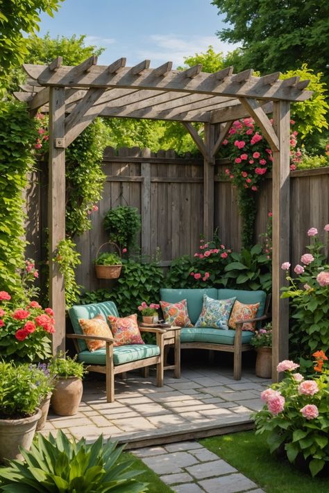 20 Corner Pergola Ideas – ToolzView Bench In Corner Of Yard, Sunny Corner Garden Ideas, Yard Corner Ideas, Half Pergola Ideas, Small Pergola Ideas Backyards, Back Corner Yard Ideas, Corner Backyard Ideas, Unlevel Backyard Ideas, Small Corner Garden Ideas