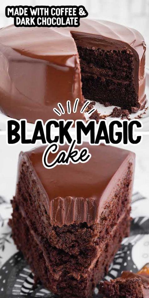 Black Magic Cake, Cake With Coffee, Chocolate Cake With Coffee, Ganache Frosting, Decadent Chocolate Cake, Magic Cake, Best Chocolate Cake, Decadent Cakes, Oreo Dessert