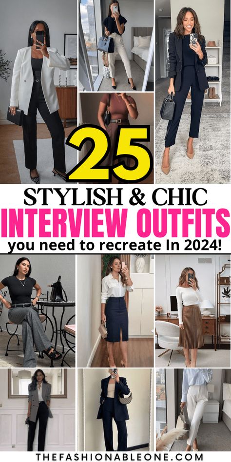 25 Stuning Interview Outfits For A Classy Look! - THE FASHIONABLE ONE Business Attire Women Interview, Business Chic Outfits Professional Women Classy, Stylish Interview Outfit Women, Fall Interview Outfits Women, Fall Interview Outfit Business, Chic Work Outfits Women Classy Business Casual Office, Stylish Interview Outfit, Interview Outfit Fall, Interview Outfit Women Professional