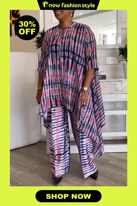 Adire Style, Casual Vacation Outfits, Two Piece Outfits Pants, Ankara Jumpsuit, Ankara Clothing, 2piece Outfits, Loungewear Jumpsuit, Afrikaanse Mode, Blouse Tank Top