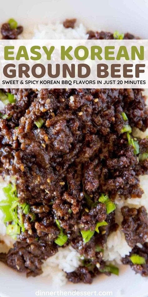 Korean Ground Beef, Recipes Ground Beef, Spicy Korean, Dinner With Ground Beef, Beef Tips, Ground Beef Recipes For Dinner, Beef Recipes Easy, Korean Bbq, Beef Recipes For Dinner