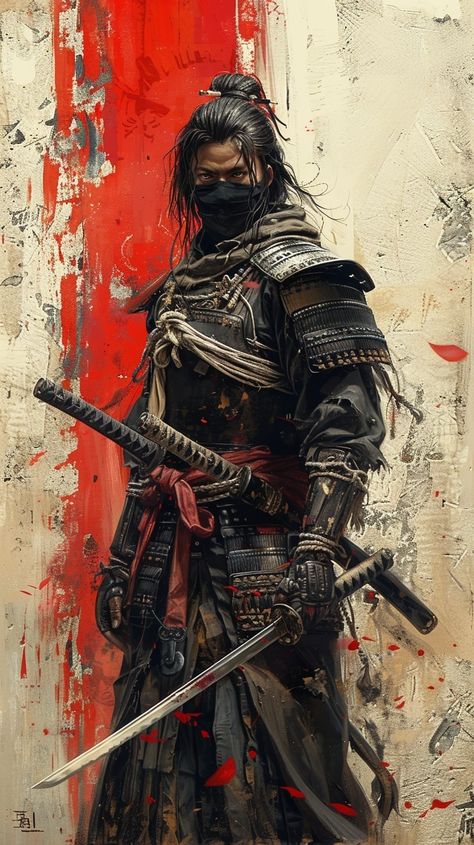 Chinese Samurai, Japanese Warrior Art, Samurai Concept Art, Fighter Art, Ninja Samurai, Samurai Face, Warrior Illustration, Japan Samurai Art, Oni Samurai Mask