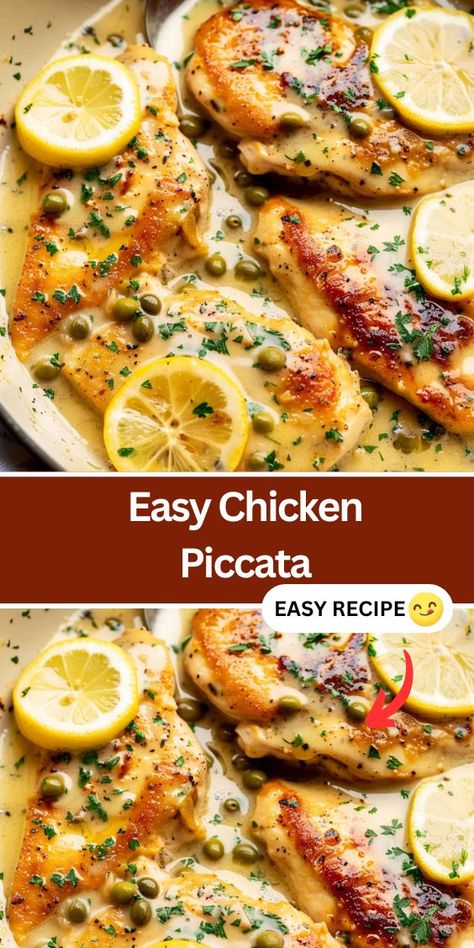 Try this Easy Chicken Piccata recipe for a quick and delicious weeknight dinner. Made with tender chicken breasts, zesty lemon, savory capers, and a creamy sauce, this dish is sure to become a family favorite. Perfect for busy nights, this simple recipe brings a burst of flavor to your table. Serve with pasta or rice for a complete meal. Chicken Piccata With Orzo, Chicken Piccata For A Crowd, Chicken Capers Lemon Piccata, Chicken And Capers Recipe, Chicken Piccata Pasta Recipe, Creamy Chicken Piccata, Light Chicken Recipes, Easy Chicken Piccata Recipe, Creamy Chicken Breast Recipes