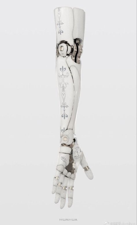 Porcelain Arm Prosthetic, Prosthetic Limbs Design, Cybernetics Aesthetic, Mecha Aesthetic, Robotic Prosthetics, Robot Aesthetic, Artificial Hand, Cyberpunk Aesthetic, Robot Design