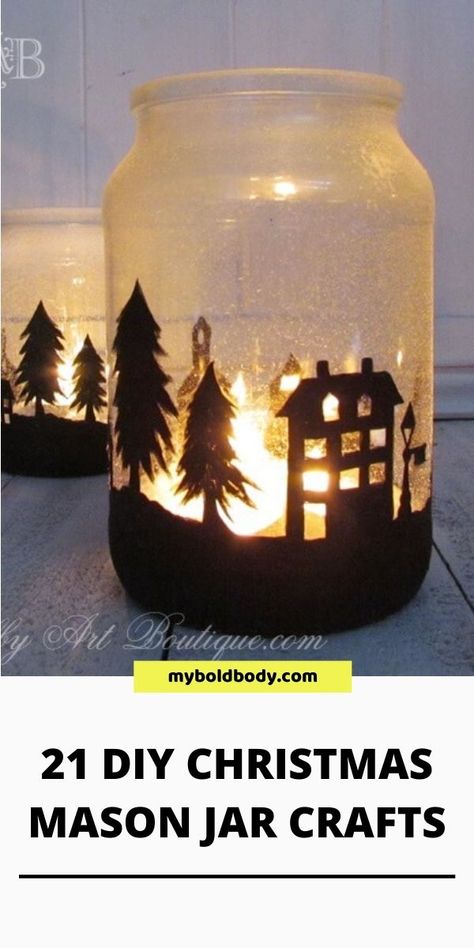 Craft Glass Jars, Light Up Mason Jars Diy, Christmas Light Jars Diy Projects, Jars With Lights Inside Christmas, Mason Jar Luminaries Christmas, Christmas Day Crafts For Adults, Mason Jar Winter Crafts, Mason Jar Luminaries Diy Christmas, Fairy Lights Crafts Diy Projects