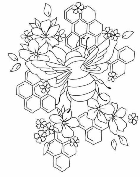 Burn Hats, Band Exercise, Bee Coloring Pages, Bee Drawing, Tattoo Design Book, Quilling Flowers, Brim Hats, Bee Art, Sewing Embroidery