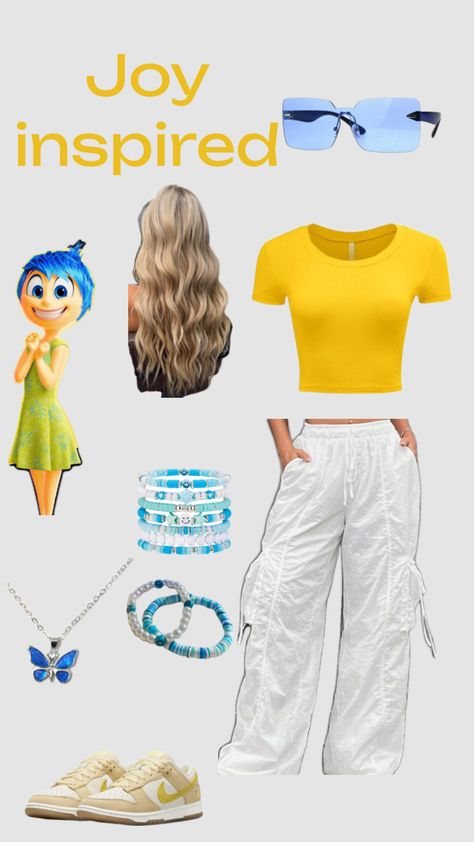 Joy inspired!💛 #outfitinspo #insideout #f4f #followforfollow Joy Inside Out Costume, Epcot Outfit Ideas, Pixar Costume, Joy Costume, Epcot Outfit, Inside Out Costume, Joy Inside Out, Trio Costumes, Cute Disney Outfits