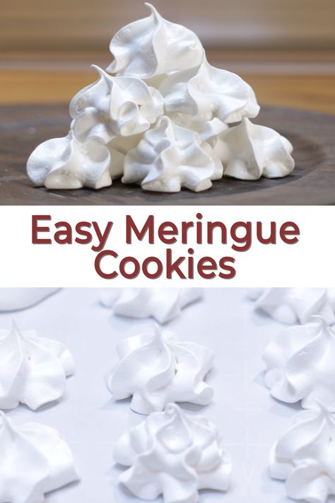 Marange Recipe, Easy Meringue Cookies, Vanilla Meringue Cookies, Easy Meringues, Meringue Cookie, How To Make Meringue, Meringue Cookie Recipe, Baked Meringue, Oatmeal Raisin Cookies Chewy