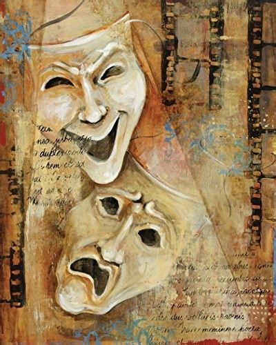 Art Paintings Famous, Famous Art Paintings, Movie Crafts, Drama Masks, Decoupage Printables, Vintage Theatre, Theatre Masks, Paintings Famous, Theatre Arts