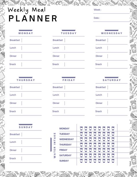 Weekly Meal Planner - 2024 . #Meal_Prep_Journal_Layout #Schedule_Journal #Planner_Schedule #Homemade_Facial_Mask Meal Prep Journal Layout, Meal Planner Bullet Journal, Bullet Journal Meal Plan, Schedule Journal, Aesthetic Planners, Diet Journal, Weekly Workout Schedule, Planner Schedule, Eating Schedule