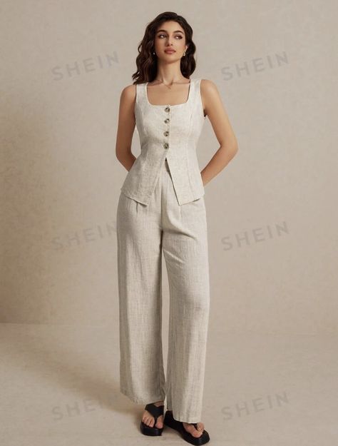 Linen Pants Set Women, Colored Linen Pants Outfit, Linen Trouser Outfit Women, Linen Trousers Outfit, Linen Suits Women, Linen Pants Outfit, 2piece Outfits, African Fashion Skirts, Coat Women Fashion