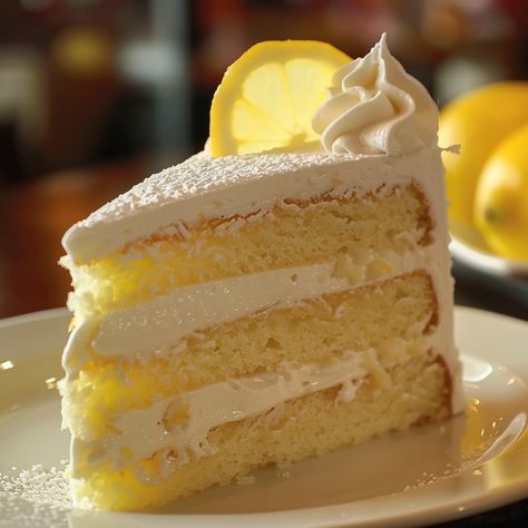 Cheesecake Factory Italian Lemon Cream Cake Cheese Factory Italian Lemon Cream Cake, Italian Lemon Cream Cake Recipe, Lemon Cream Cake Recipe, Italian Lemon Cream Cake, Italian Lemon Cake, Italian Cream Cake Recipe, Lemon Cream Cake, Lemon Cream Pies, Cheesecake Factory Recipes