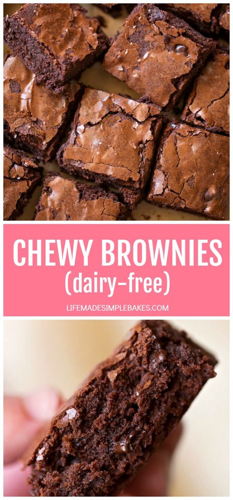 Dairy Free Cooking, Life Made Simple, Cake Brownie, Dairy Free Breastfeeding, Dairy Free Baking, Dairy Free Recipes Dinner, Dairy Free Brownies, Dairy Free Snacks, Chewy Brownies