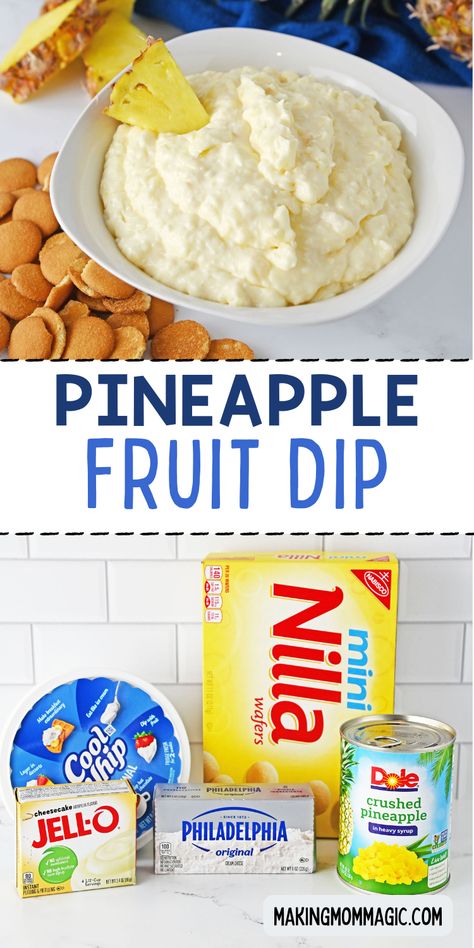 This easy pineapple dip recipe makes a delicious dessert dip for Summer. A great dip for cookies, and fruit, or to eat by the spoonful, if you ask us!