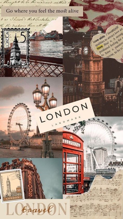 I love London so much and I saw a collage about Paris so I wanted to do London!! London Aesthetic Collage, To Do London, I Love London, About Paris, Love London, River Trip, London Aesthetic, London Landmarks, Paris Pictures