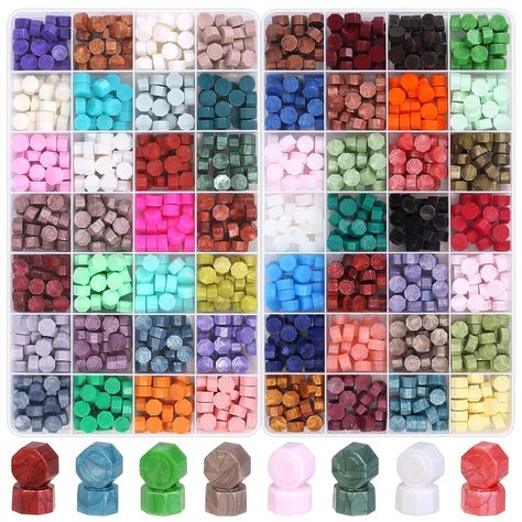 Caffox wax seal kit comes with 2 boxes of "approx." 1456 pieces of sealing wax beads in 56 different colors. Letter Wax Seal, Stamp Letter, Letter Stamp, Making Wedding Invitations, Wax Seal Stamp Kit, Wax Beads, Letter Stamps, Sealing Wax, Wax Seal Stamp