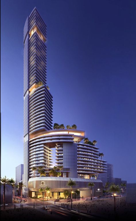 Unique Buildings Architecture, Hotel Design Architecture, Architectural Concepts, Commercial Design Exterior, Dubai Architecture, Modern Skyscrapers, Concept Models Architecture, Facade Architecture Design, Modern Architecture Building