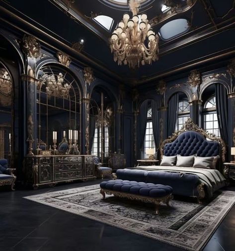 Luxury Manor, Royal Bedroom Design, Royal Bedroom, Castle Bedroom, Fantasy Bedroom, Small Bedroom Designs, Gold Bedroom, Bedroom Design Ideas, Castle House