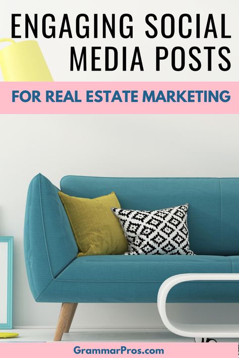 8 simple ideas for marketing real estate on social media that will generate engagement. From real estate Facebook posts to real estate posts for Instagram, we've got you covered. Real estate marketing ideas you'll love! #socialmediaforrealestate #grammarpros #realestatemarketingplan #instagramforrealestateagents #facebookforrealestateagents #instagramforrealestate #facebookforrealestate Real Estate Posts For Facebook, Social Media Posts Ideas, Realtor Advertising, Real Estate Marketing Quotes, Social Media Campaign Design, Real Estate Marketing Plan, Social Media Post Ideas, Facebook Strategy, Real Estate Training