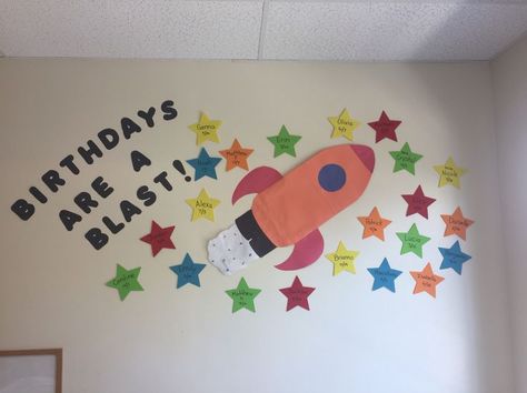 25+ best ideas about Birthday wall on Pinterest | Birthday display ... Birthday Board Ideas, Space Theme Classroom, Preschool Birthday, Birthday Board Classroom, Space Classroom, Birthday Bulletin Boards, Birthday Bulletin, Infant Classroom, Birthday Display