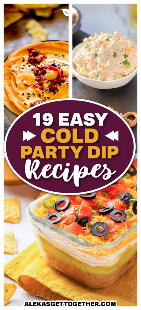 Cold Party Dips, Dip Recipes Cold, Easy Tailgate Snacks, Tailgate Food Cold, Cold Party Food, Cold Party Appetizers, Easy Tailgate Food, Football Tailgate Food, Cold Dip