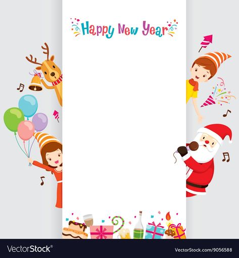 การ์ด Happy New Year, Chinese New Year Background, Happy New Year Greetings, Santa Reindeer, New Year Greetings, Banner Vector, Santa And Reindeer, Birthday Greetings, Chinese New Year