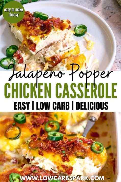 Jalepeno Chicken Casserole Keto, Jalapeno Bacon Chicken, Jalapeno Pepper Chicken Casserole, Jalapeños Popper Chicken Casserole, Jalepeno Chicken Popper Casserole, Healthy Jalapeno Popper Chicken, Buffalo Chicken Stuffed Jalapenos, Dinner Ideas Jalepeno, Jalapeno Poppers Chicken Casserole