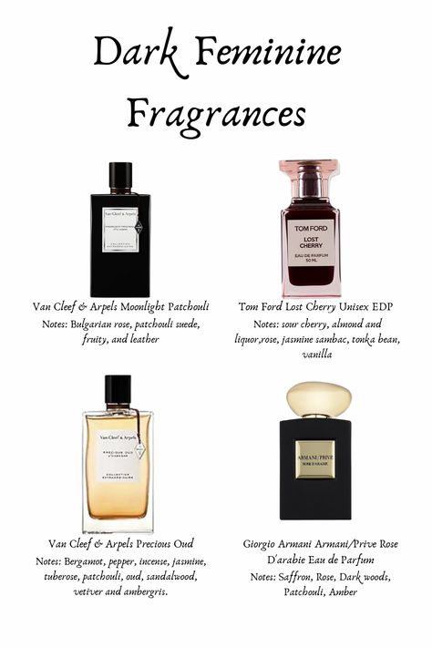 Dark Feminine Fragrance, Femme Fatale, Confident Fragrance, Elegant fragrance, Van Cleef & Arpels Fragrance, Armani FRagrance, Women Fragrance, Fragrance for Her, Date fragrance, Wedding Fragrance, Fragrance Advice. Dark Fem Perfume, Dark Feminine Aesthetic Perfume, Good Smelling Perfume For Women, Dark Feminine Parfum, Perfume That Smells Expensive, Dark Feminine Fragrance, How To Layer Fragrances, Elegant Perfume For Women, Dark Feminine Scents