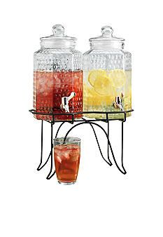 Double Dispenser Lemonade Punch, Glass Beverage Dispenser, Beverage Dispensers, Drink Containers, Party Bars, Glass Jug, Drink Dispenser, Glass Texture, Iced Tea